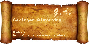 Geringer Alexandra névjegykártya